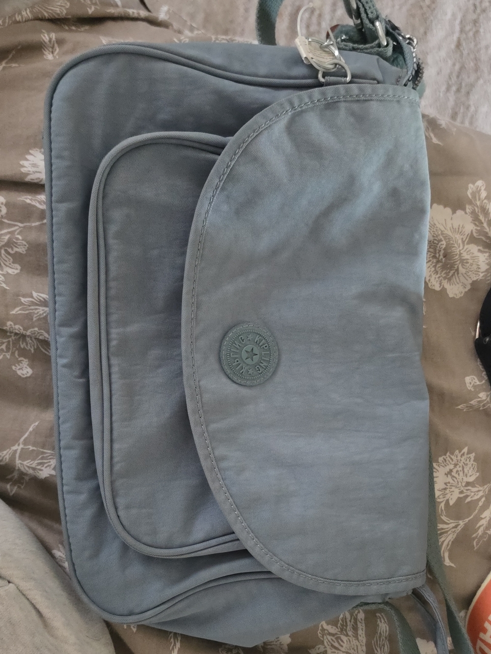 Kipling Dusty Blue Nylon Crossbody Bag
